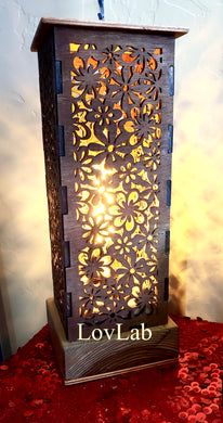 Laser Cut Wood Lamp with Dimmer